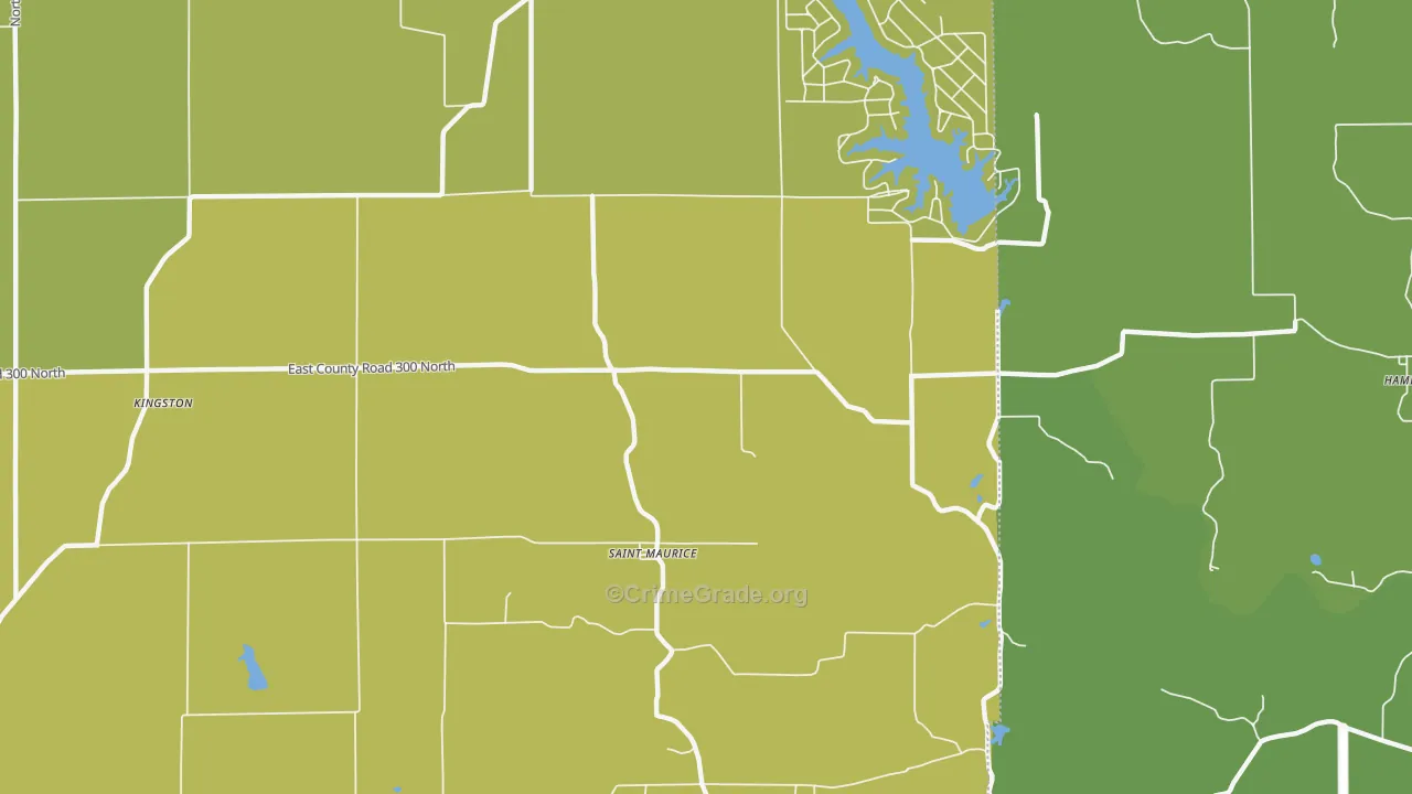 St. Maurice, IN Map of Vandalism Rates