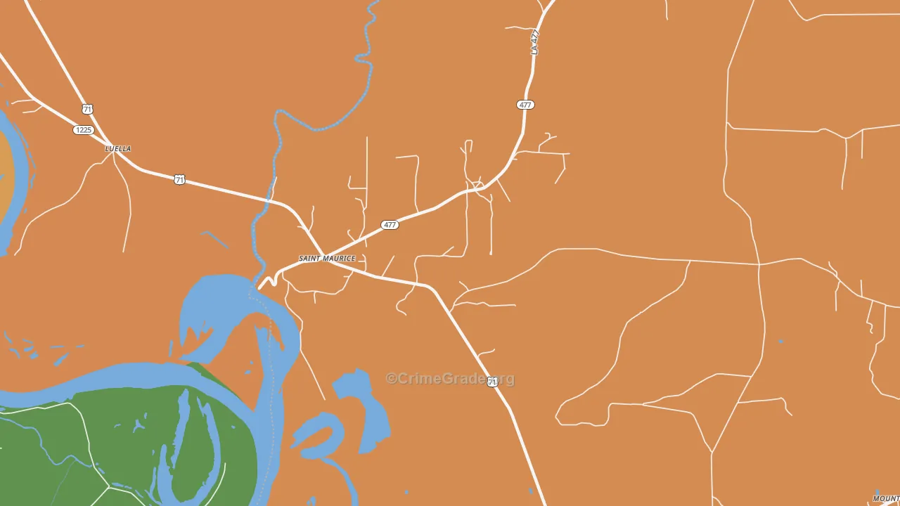 St. Maurice, LA Map of Vandalism Rates