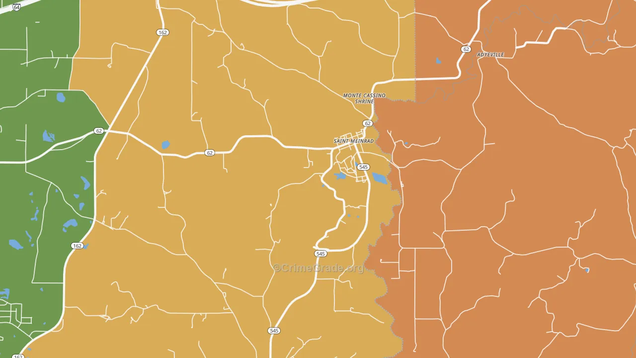 St. Meinrad, IN Map of Vandalism Rates