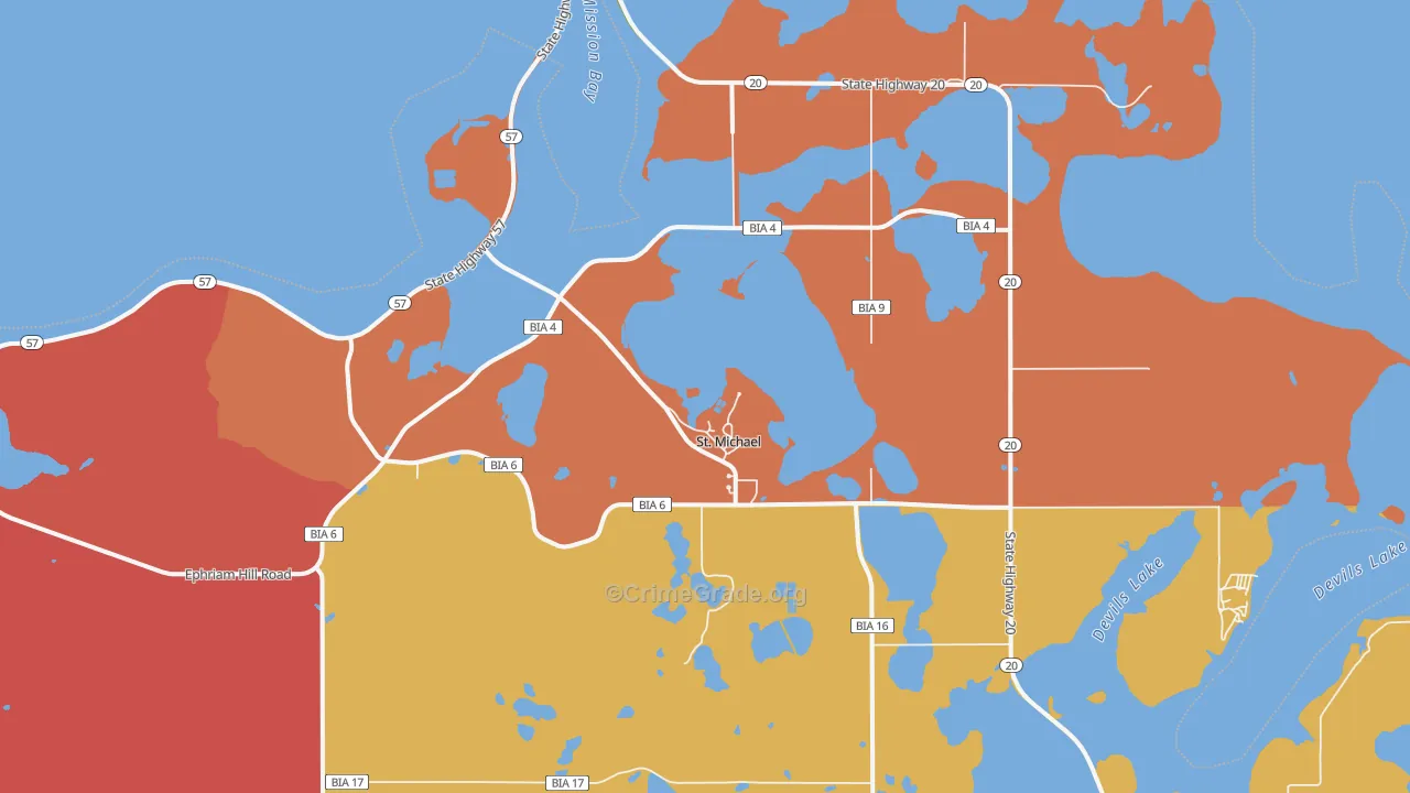 St. Michael, ND Map of Vandalism Rates