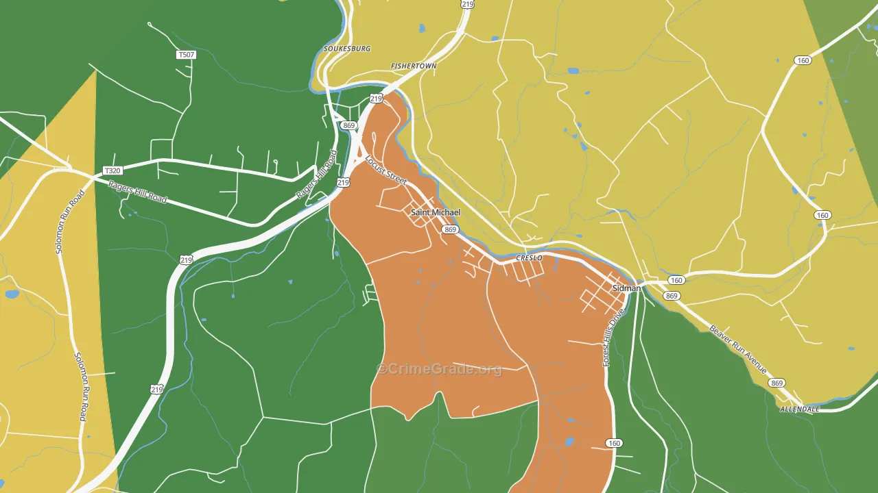 St. Michael, PA Map of Vandalism Rates