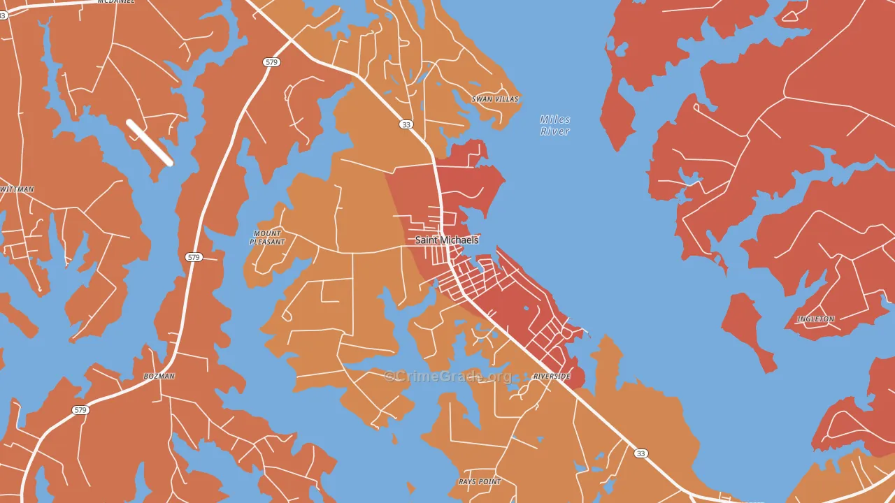 St. Michaels, MD Map of Vandalism Rates