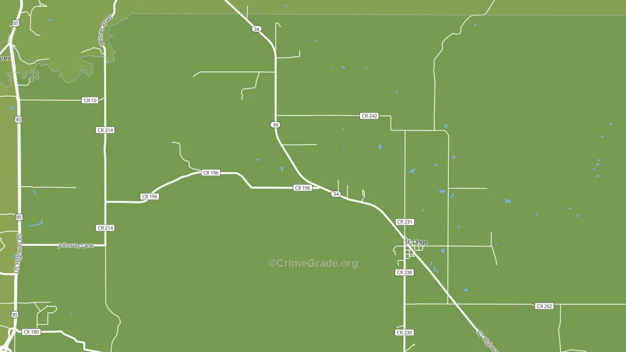 St. Onge, SD Map of Vandalism Rates