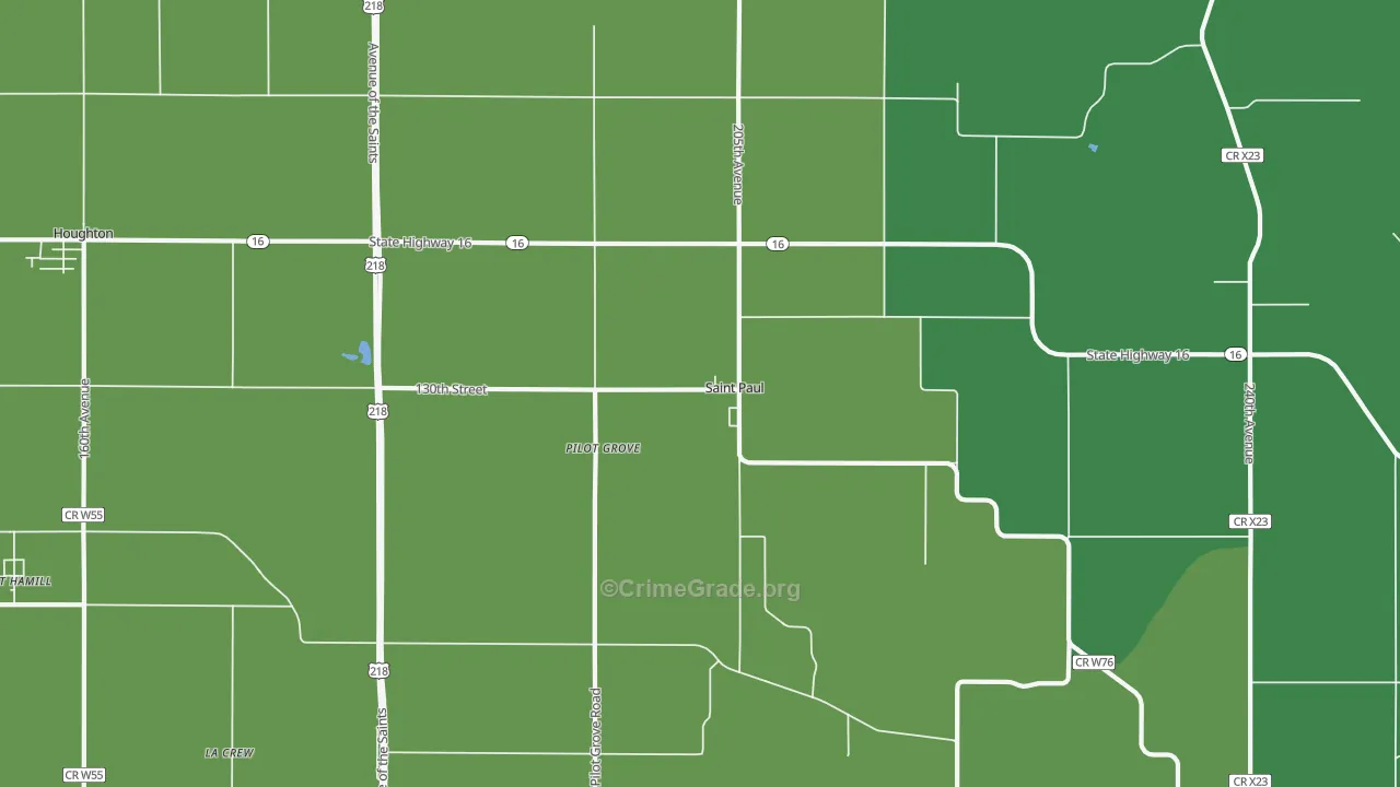 St. Paul, IA Map of Vandalism Rates