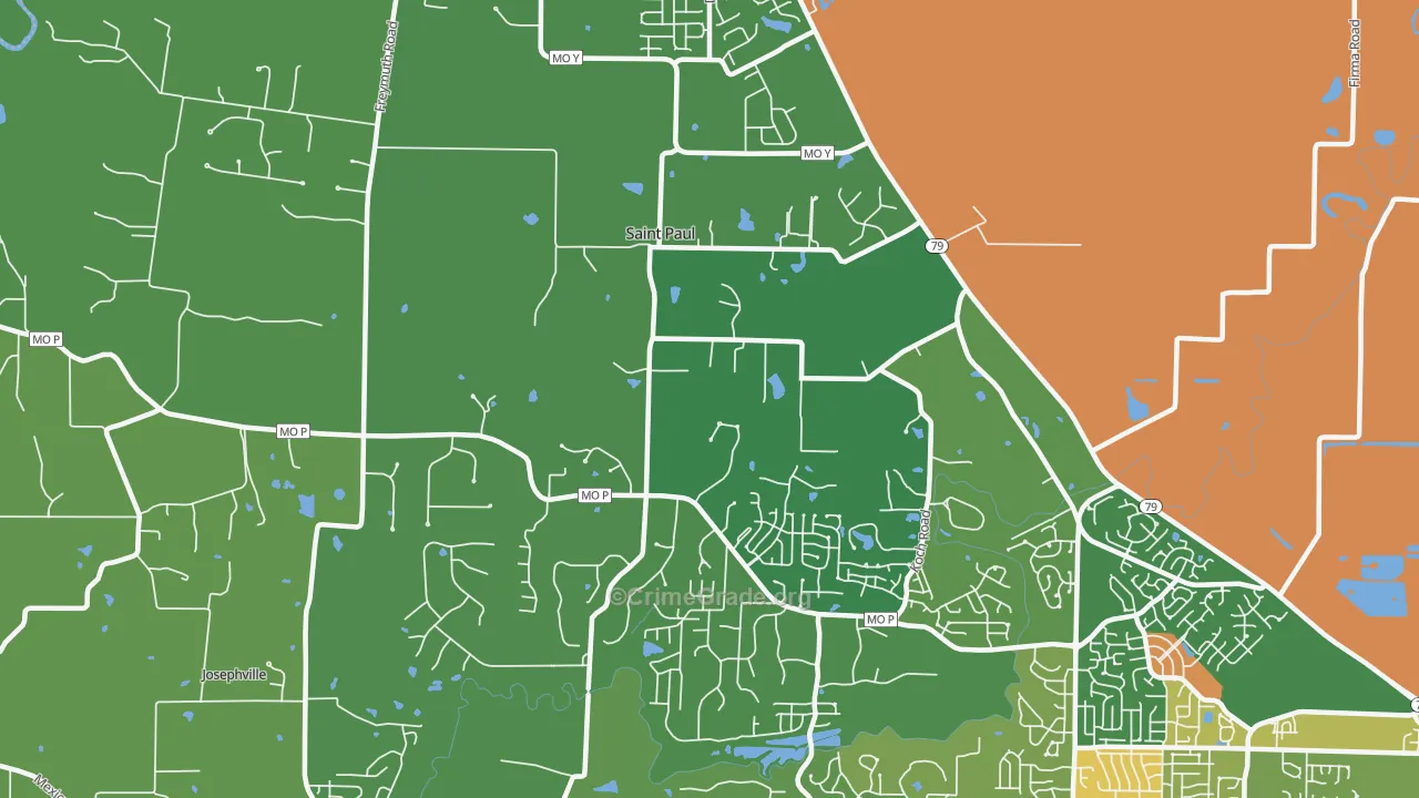 St. Paul, MO Map of Vandalism Rates