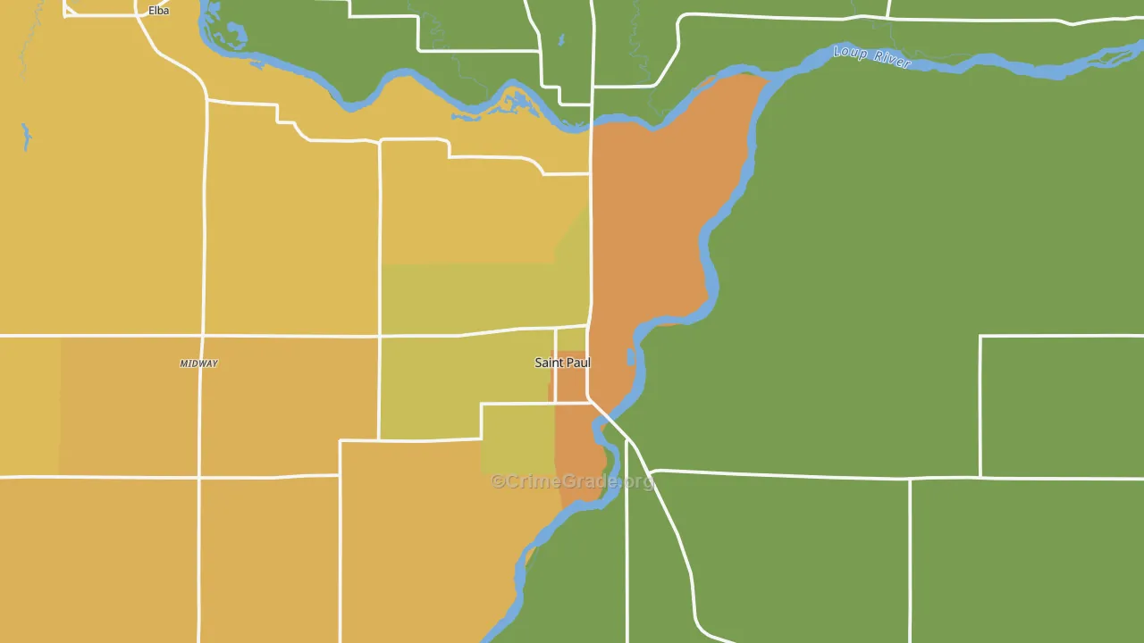 St. Paul, NE Map of Vandalism Rates