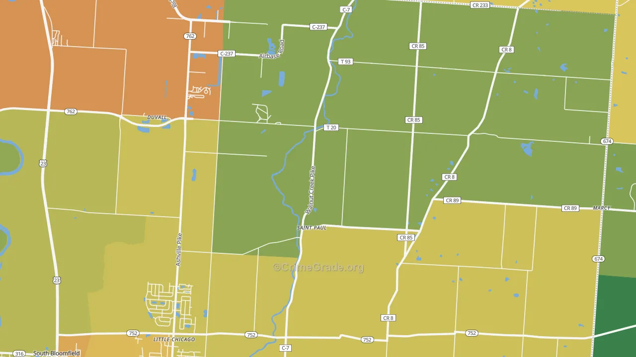 St. Paul, OH Map of Vandalism Rates