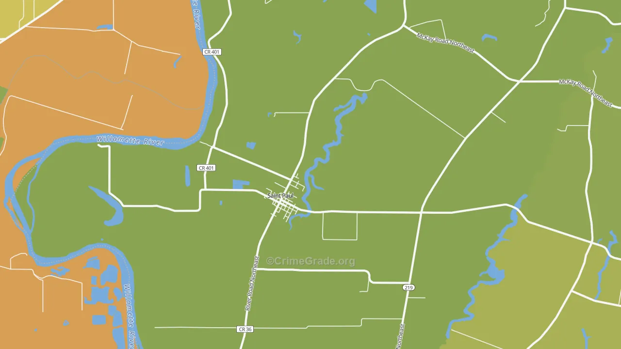 St. Paul, OR Map of Vandalism Rates
