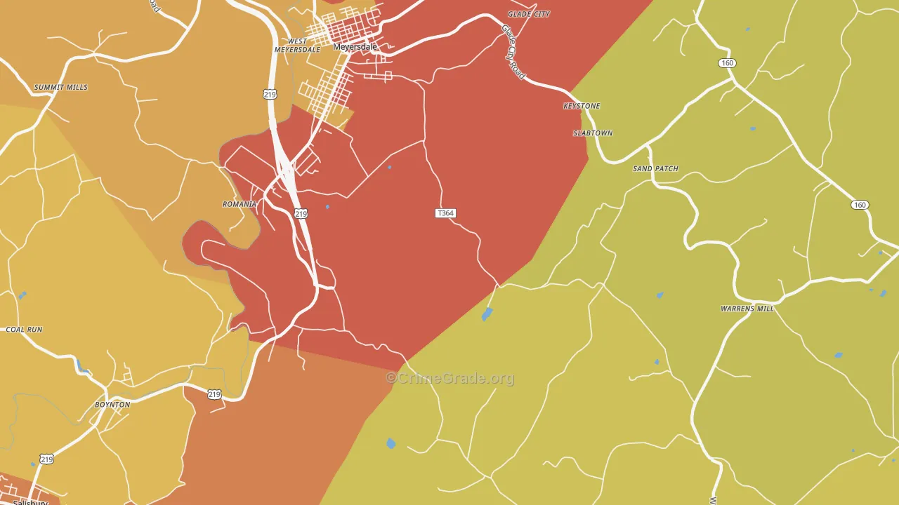 St. Paul, PA Map of Vandalism Rates