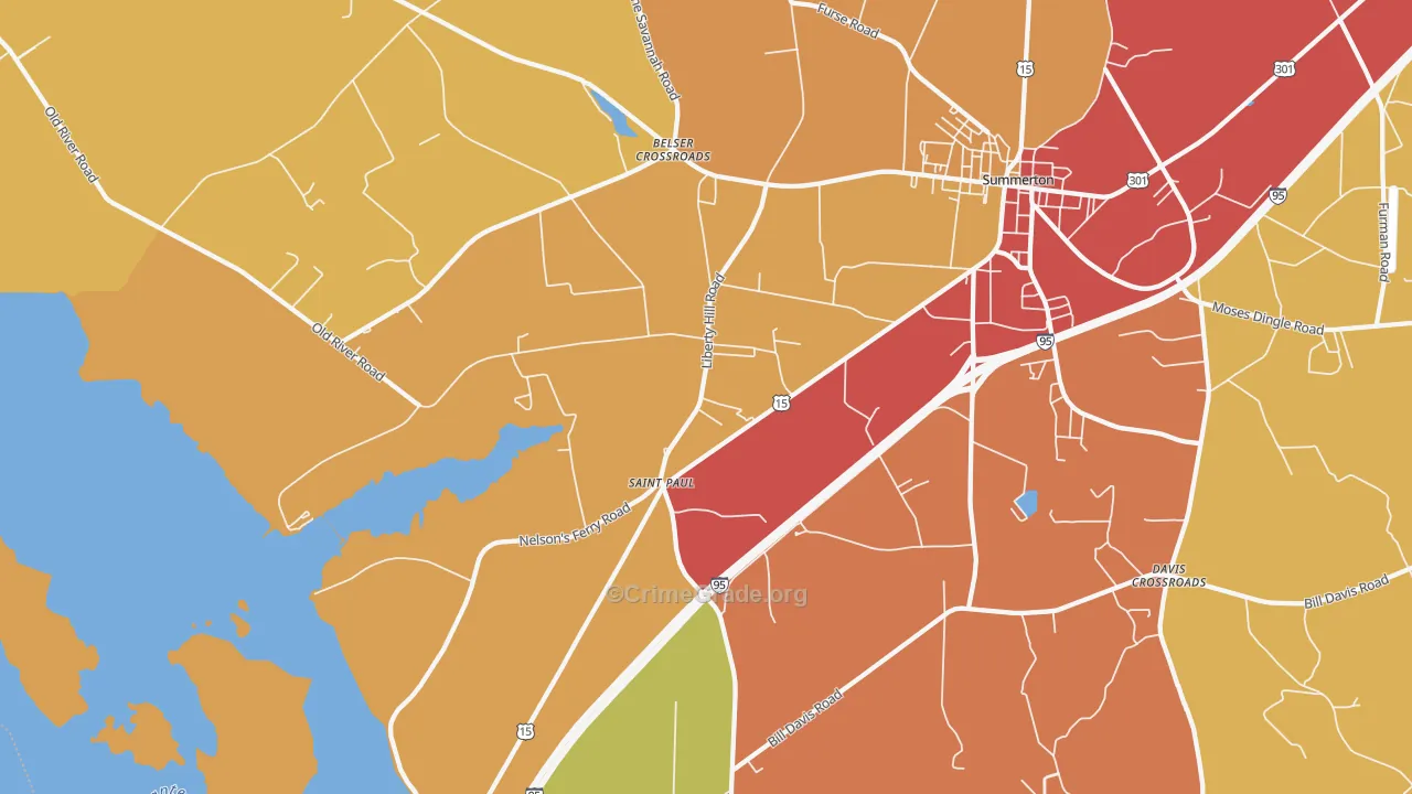 St. Paul, SC Map of Vandalism Rates
