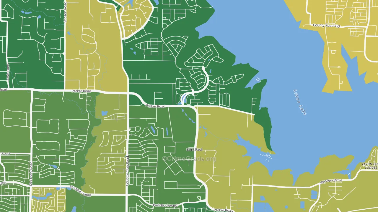 St. Paul, TX Map of Vandalism Rates