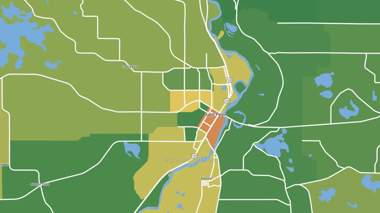 St. Peter, MN Map of Vandalism Rates
