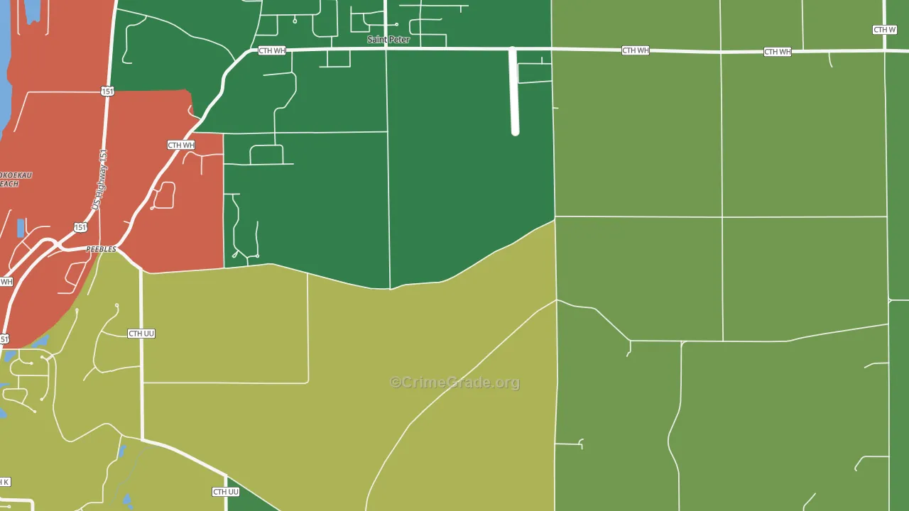 St. Peter, WI Map of Vandalism Rates
