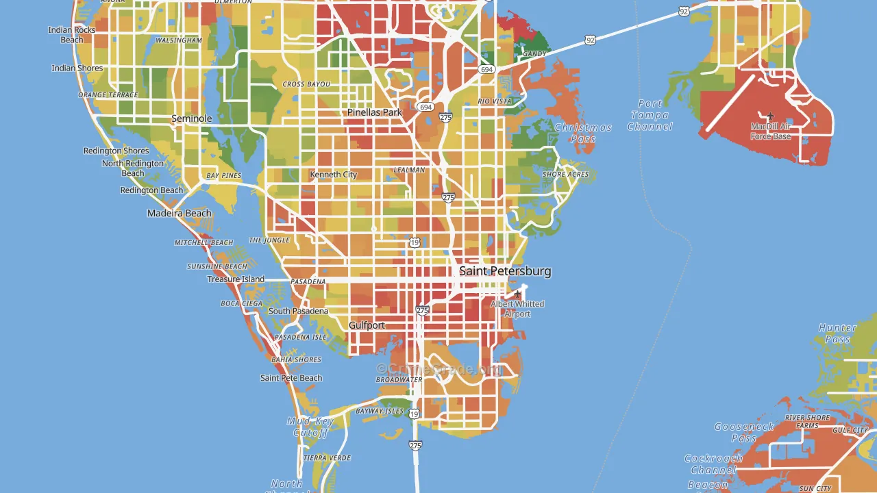 St. Petersburg, FL Map of Vandalism Rates
