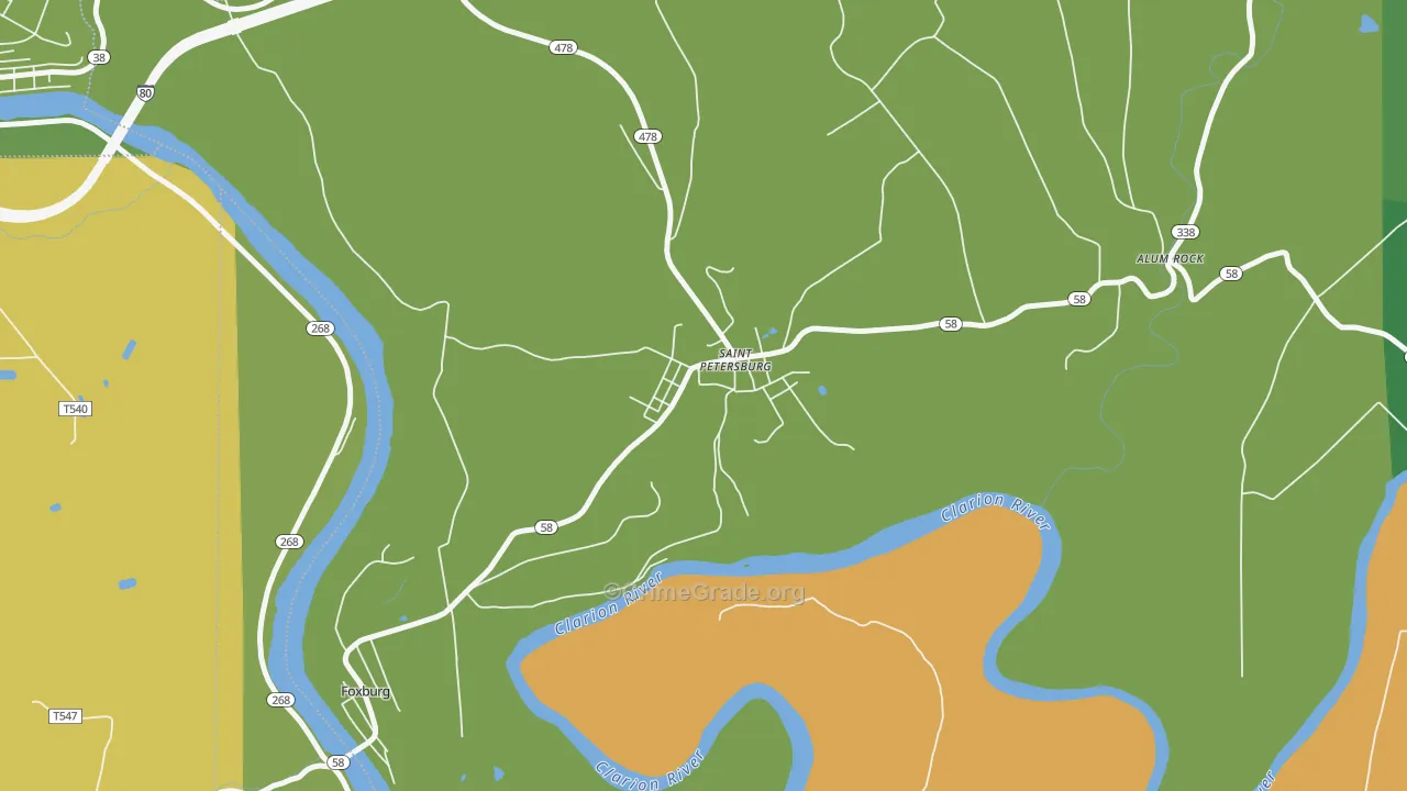 St. Petersburg, PA Map of Vandalism Rates