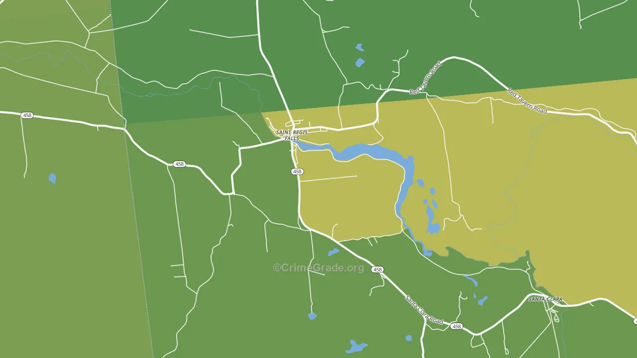 St. Regis Falls, NY Map of Vandalism Rates