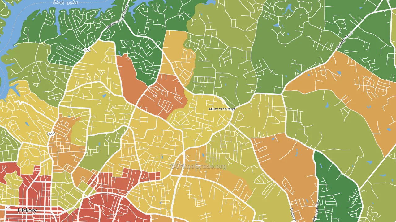 St. Stephens, NC Map of Vandalism Rates