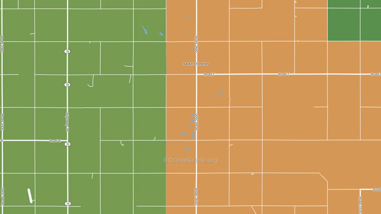 St. Stephens, NE Map of Vandalism Rates