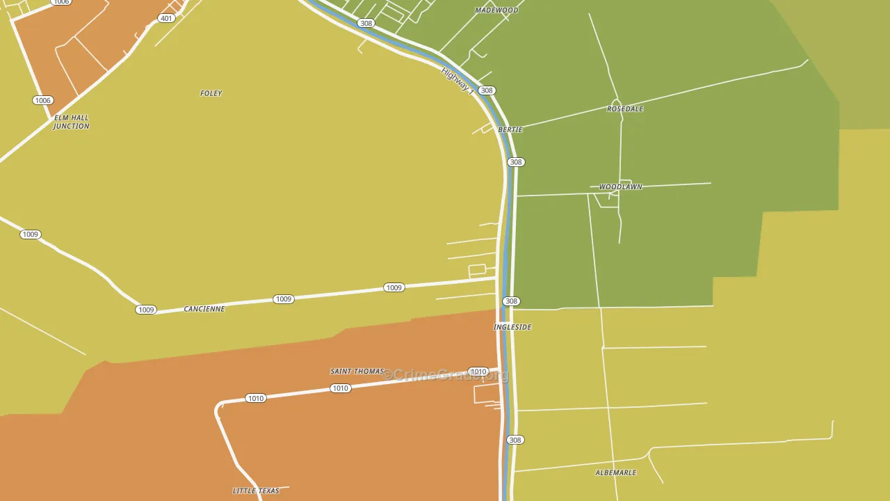 St. Thomas, LA Map of Vandalism Rates