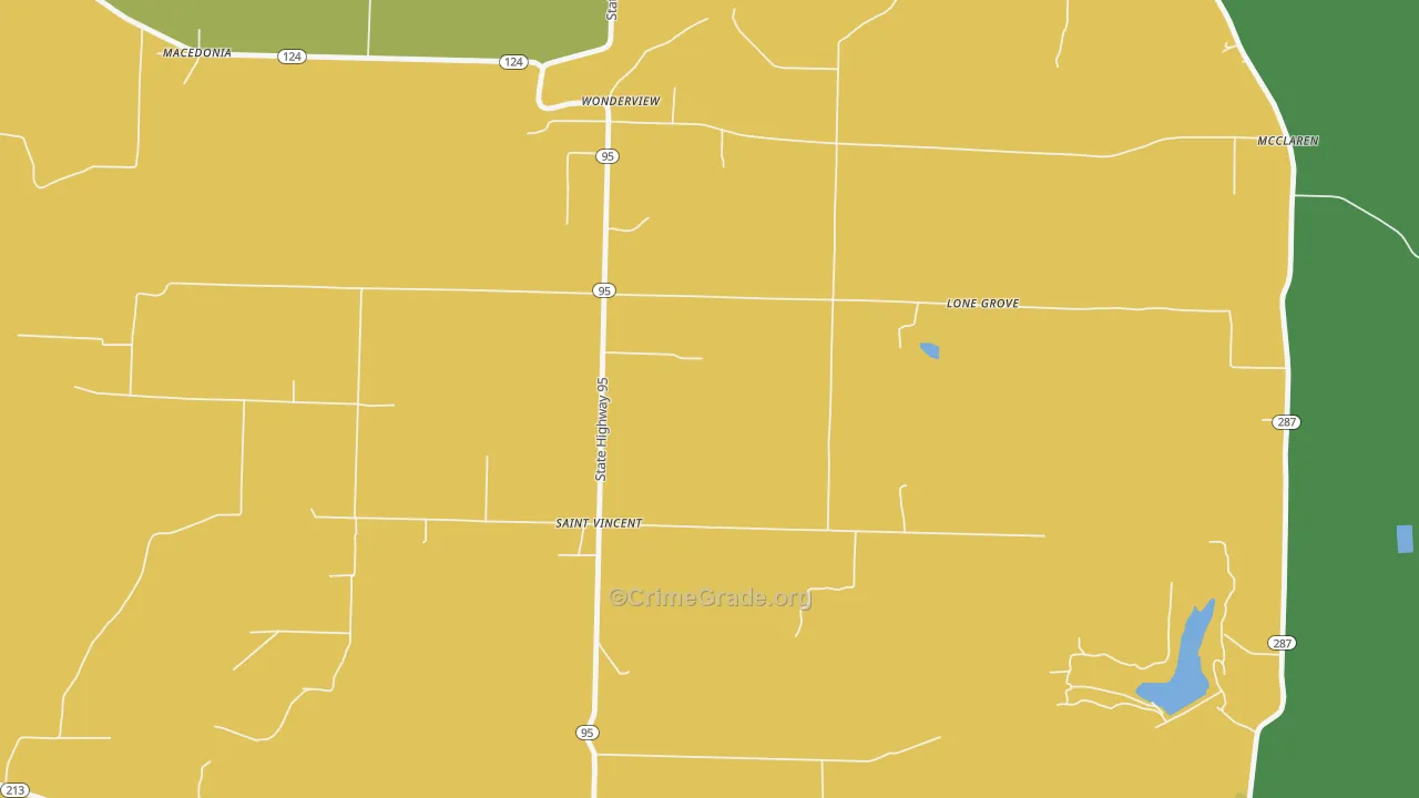 St. Vincent, AR Map of Vandalism Rates