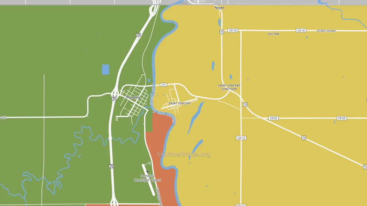 St. Vincent, MN Map of Vandalism Rates
