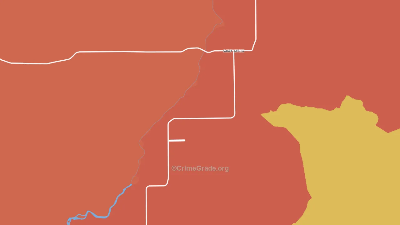 St. Xavier, MT Map of Vandalism Rates