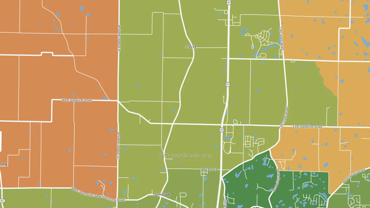 Stacer, IN Map of Vandalism Rates