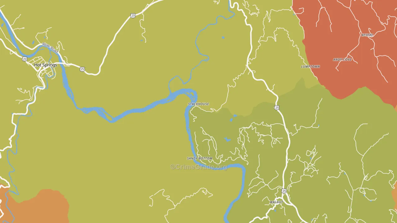 Stackhouse, NC Map of Vandalism Rates