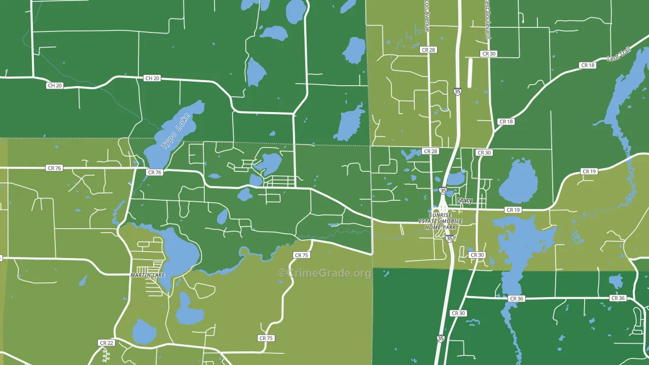 Stacy, MN Map of Vandalism Rates