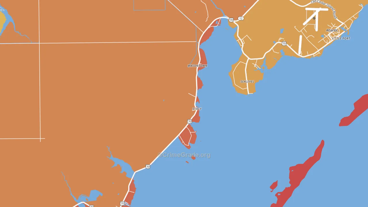 Stacy, NC Map of Vandalism Rates