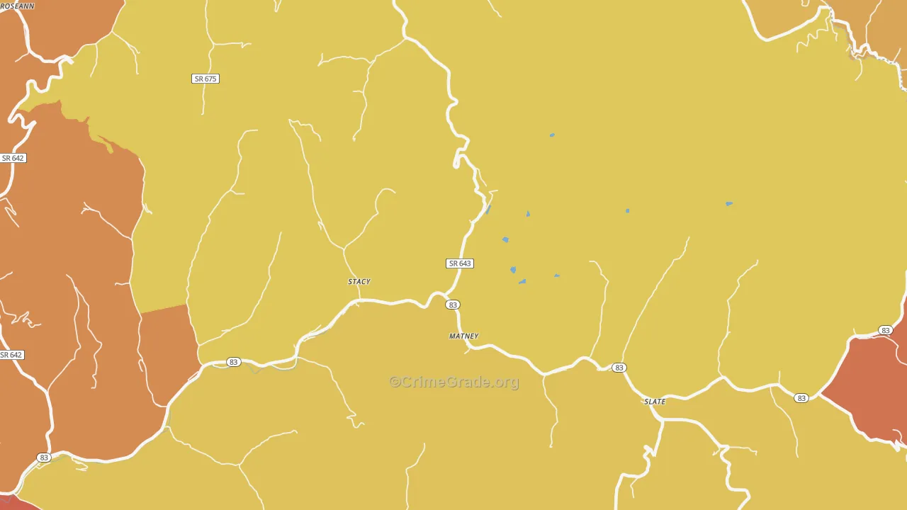 Stacy, VA Map of Vandalism Rates