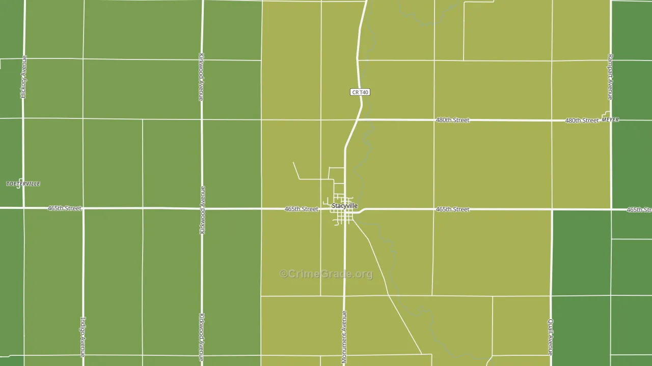 Stacyville, IA Map of Vandalism Rates