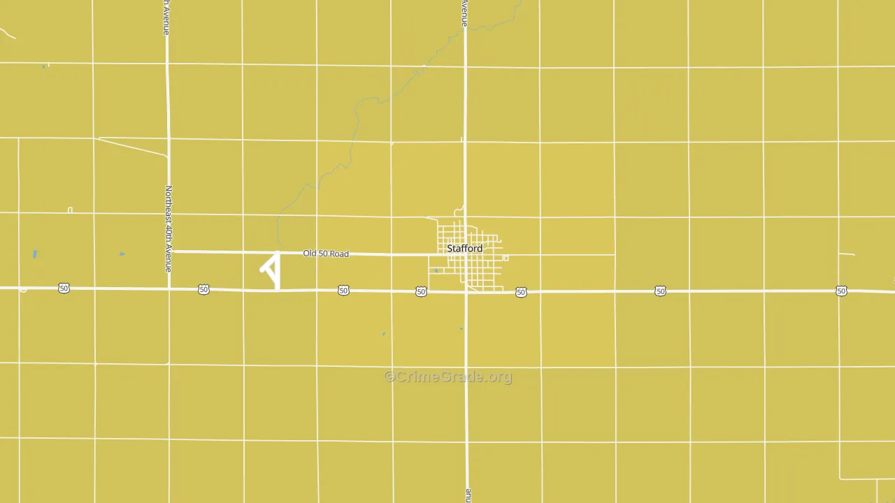 Stafford, KS Map of Vandalism Rates