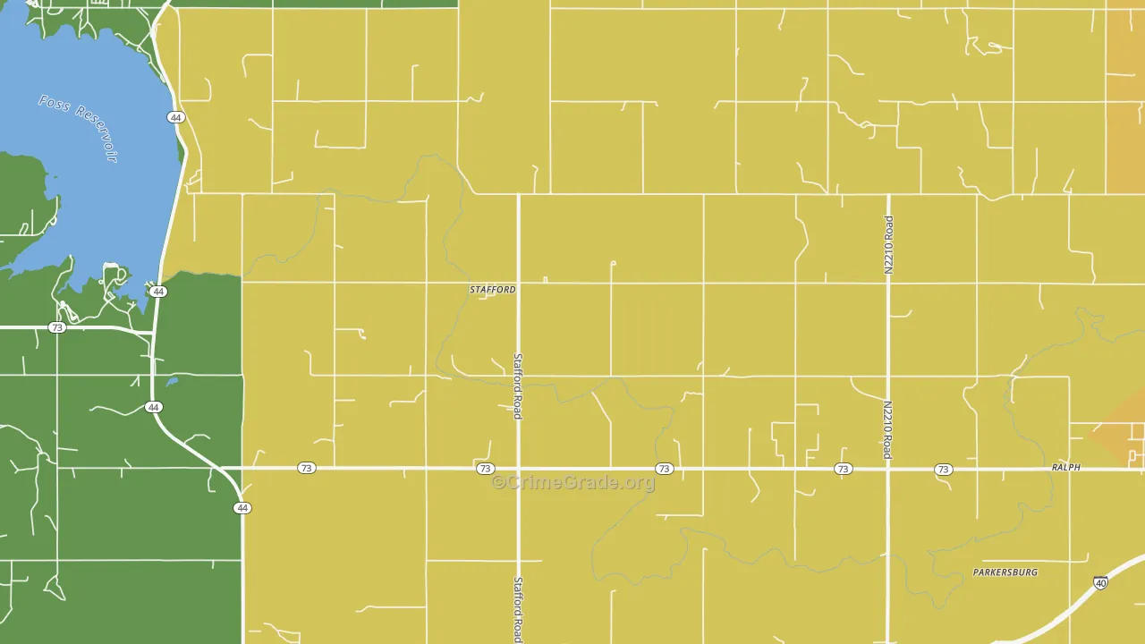 Stafford, OK Map of Vandalism Rates