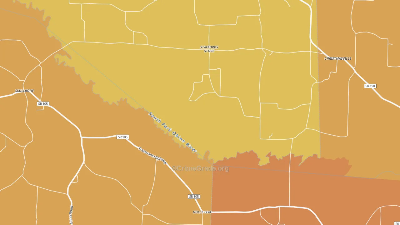 Staffords Store, TN Map of Vandalism Rates