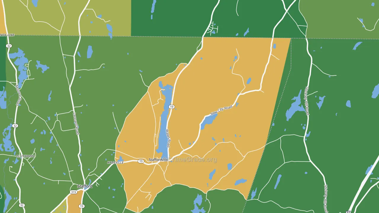 Staffordville, CT Map of Vandalism Rates