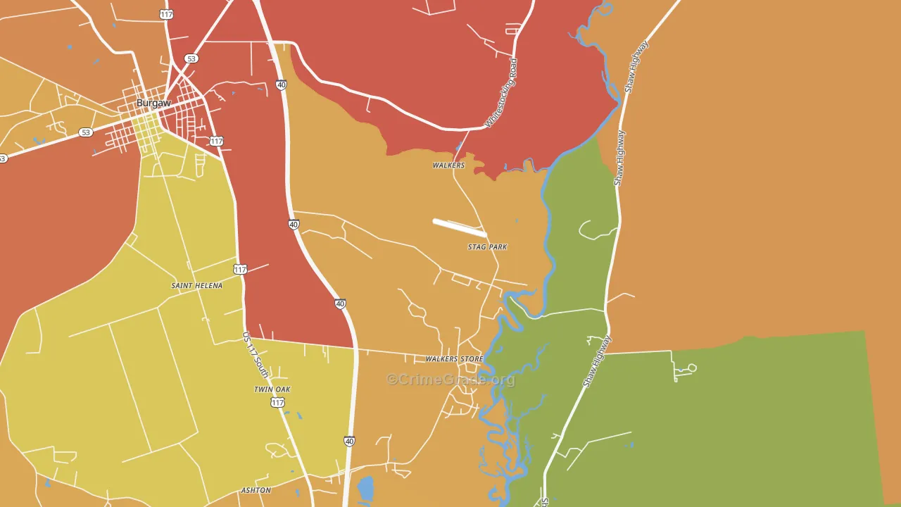 Stag Park, NC Map of Vandalism Rates