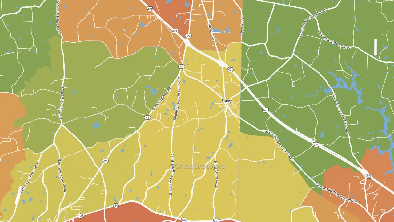Staley, NC Map of Vandalism Rates