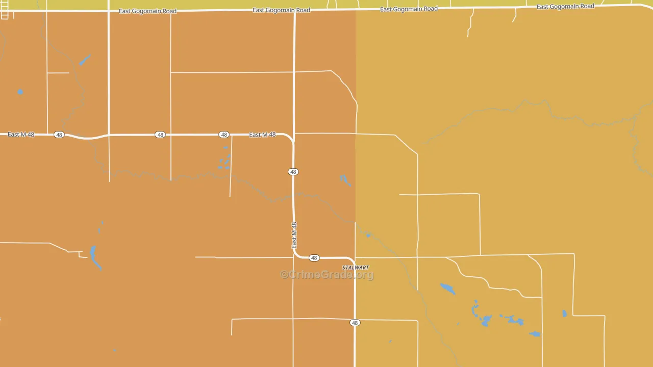 Stalwart, MI Map of Vandalism Rates