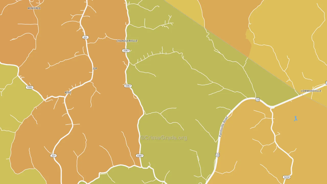 Stambaugh, KY Map of Vandalism Rates