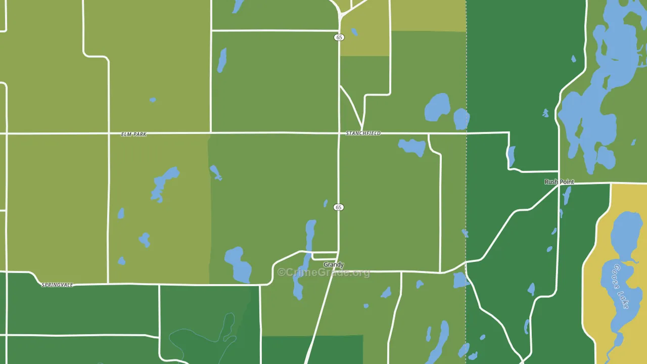 Stanchfield, MN Map of Vandalism Rates
