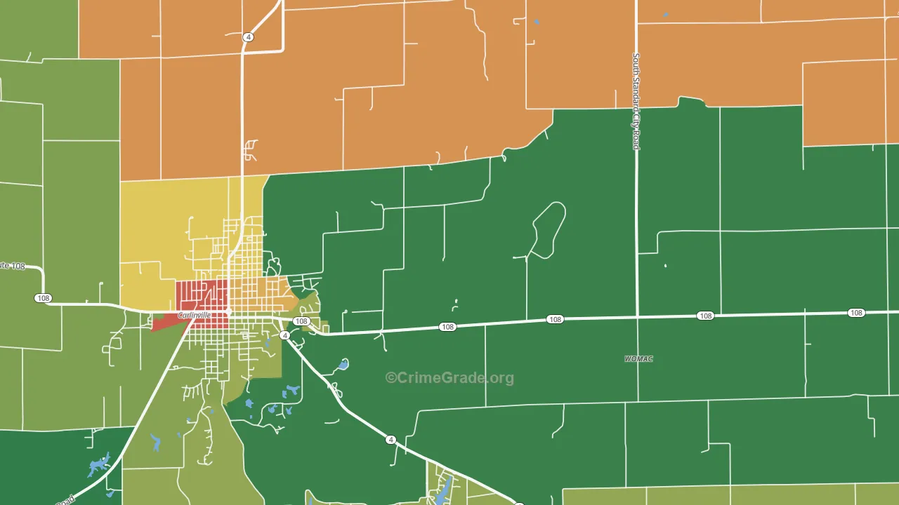 Standard City, IL Map of Vandalism Rates