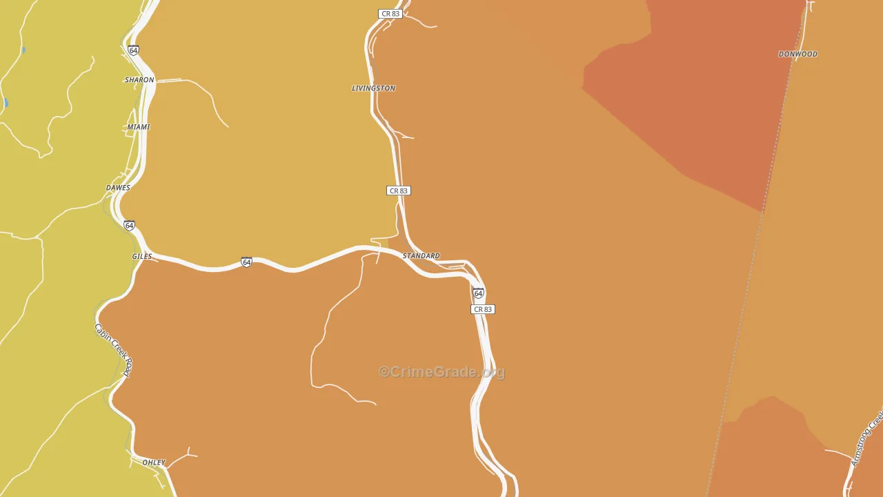 Standard, WV Map of Vandalism Rates