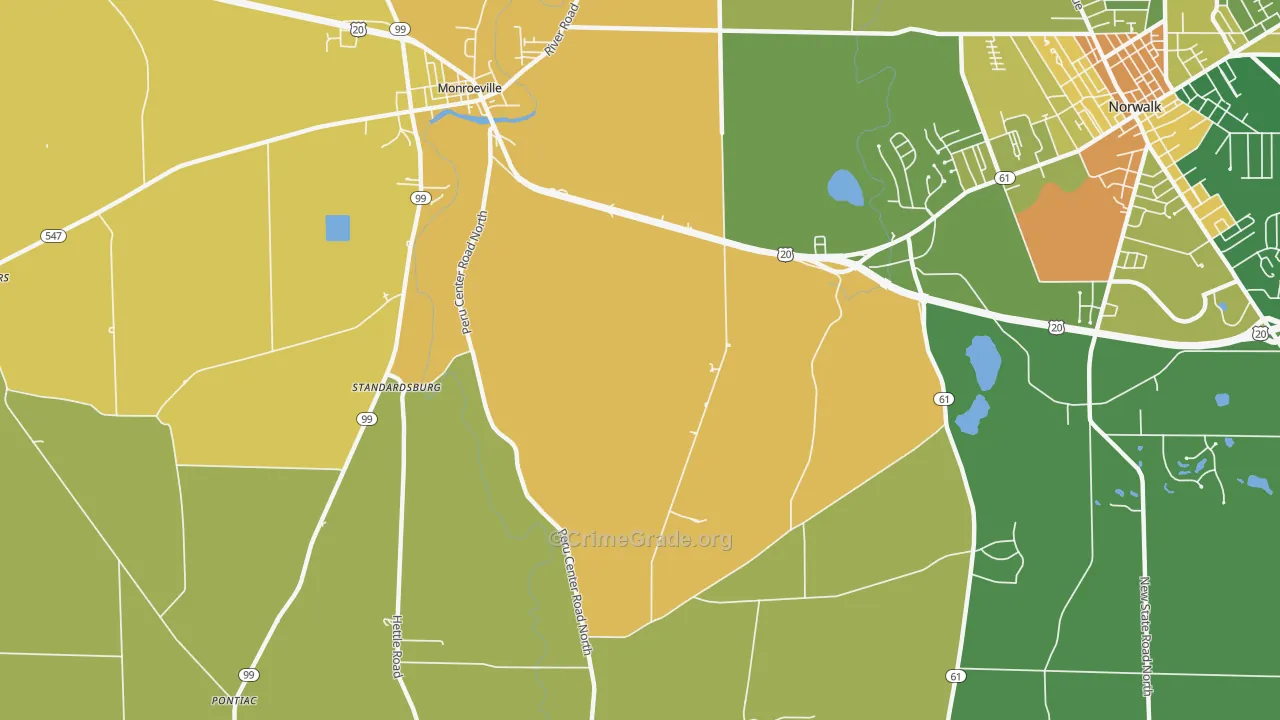 Standardsburg, OH Map of Vandalism Rates