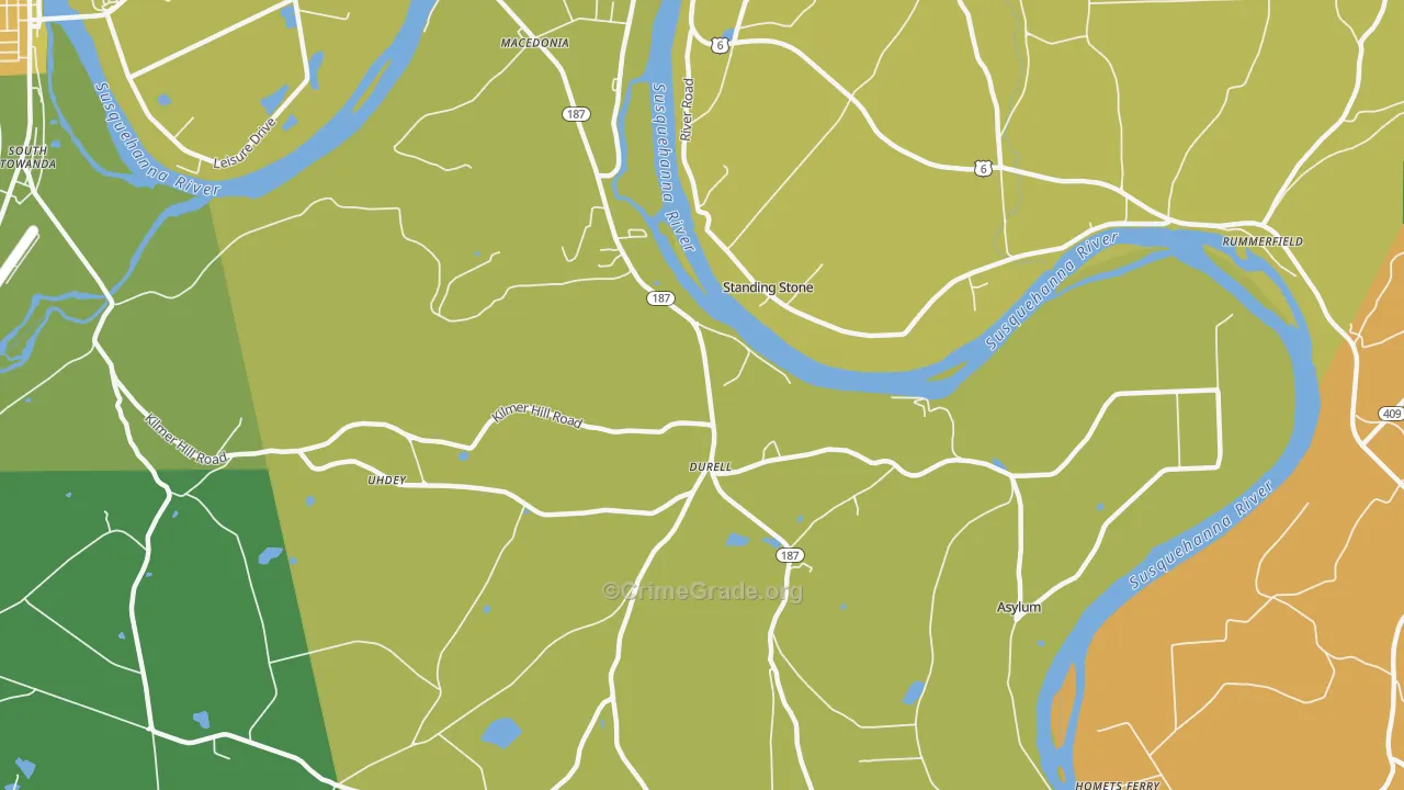Standing Stone, PA Map of Vandalism Rates