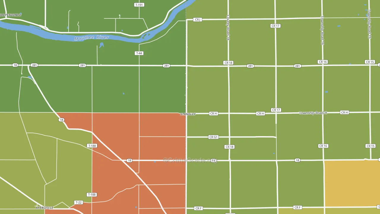 Standley, OH Map of Vandalism Rates