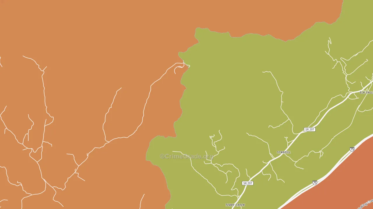 Stanfield, TN Map of Vandalism Rates