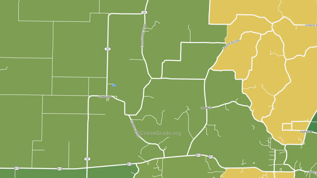 Stanford, AR Map of Vandalism Rates