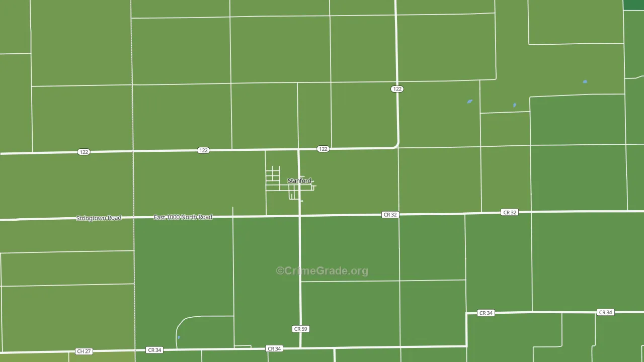 Stanford, IL Map of Vandalism Rates