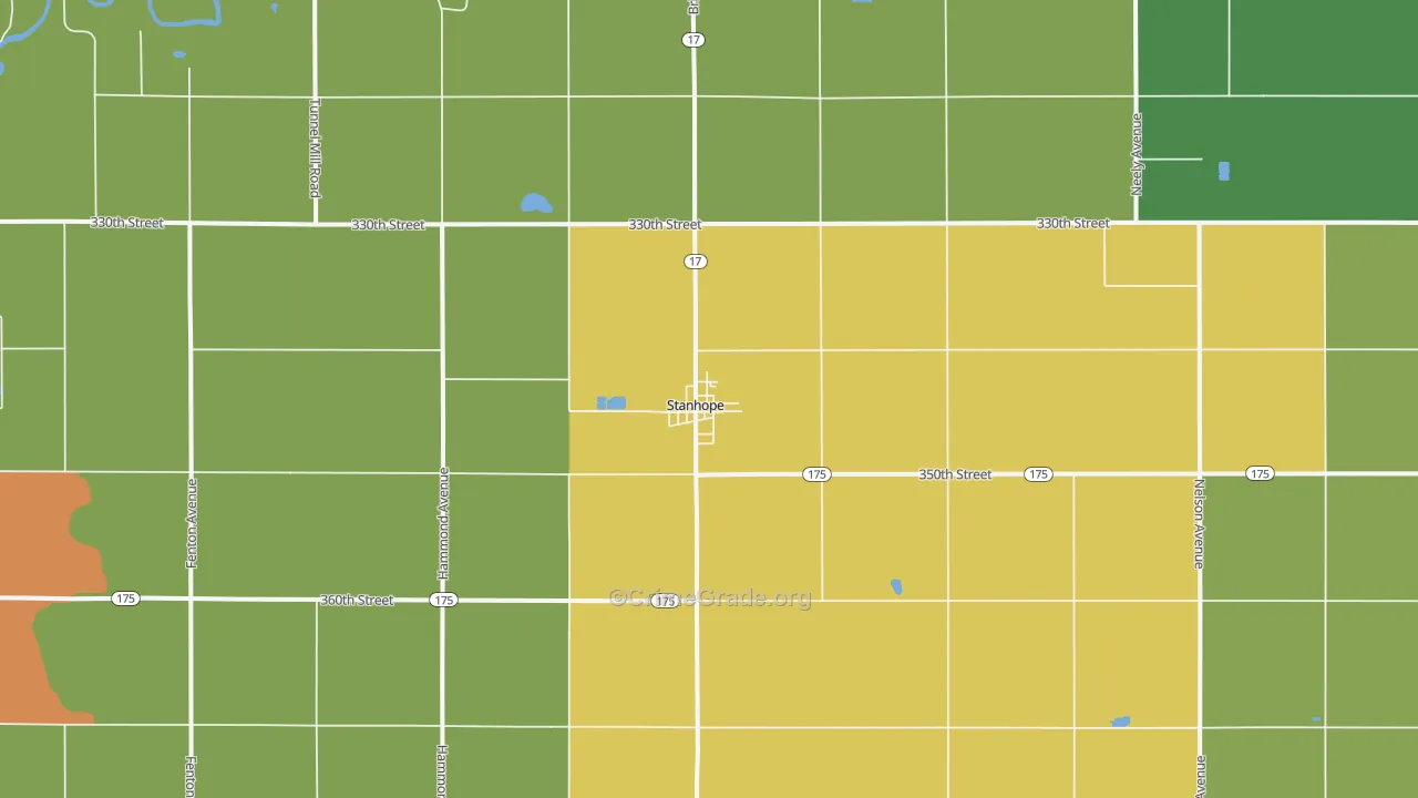 Stanhope, IA Map of Vandalism Rates